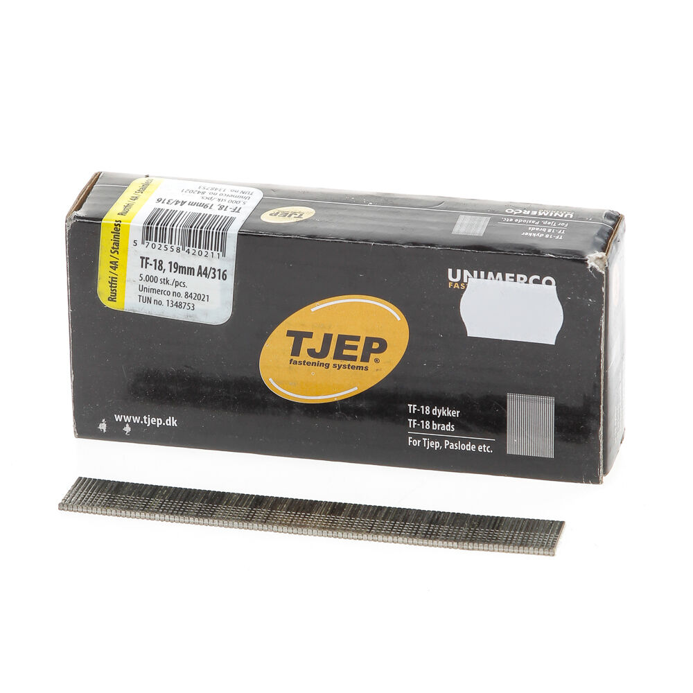 Minibrad 18G 1.2mm l= 19mm recht RVS (5000) afbeelding
