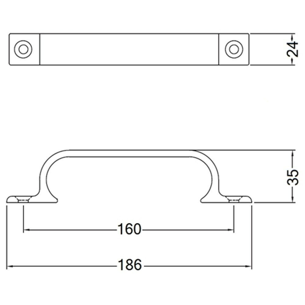 Hermeta GREEP 160MM OPSCHROEVEND MAT ZWART (4233-18E)