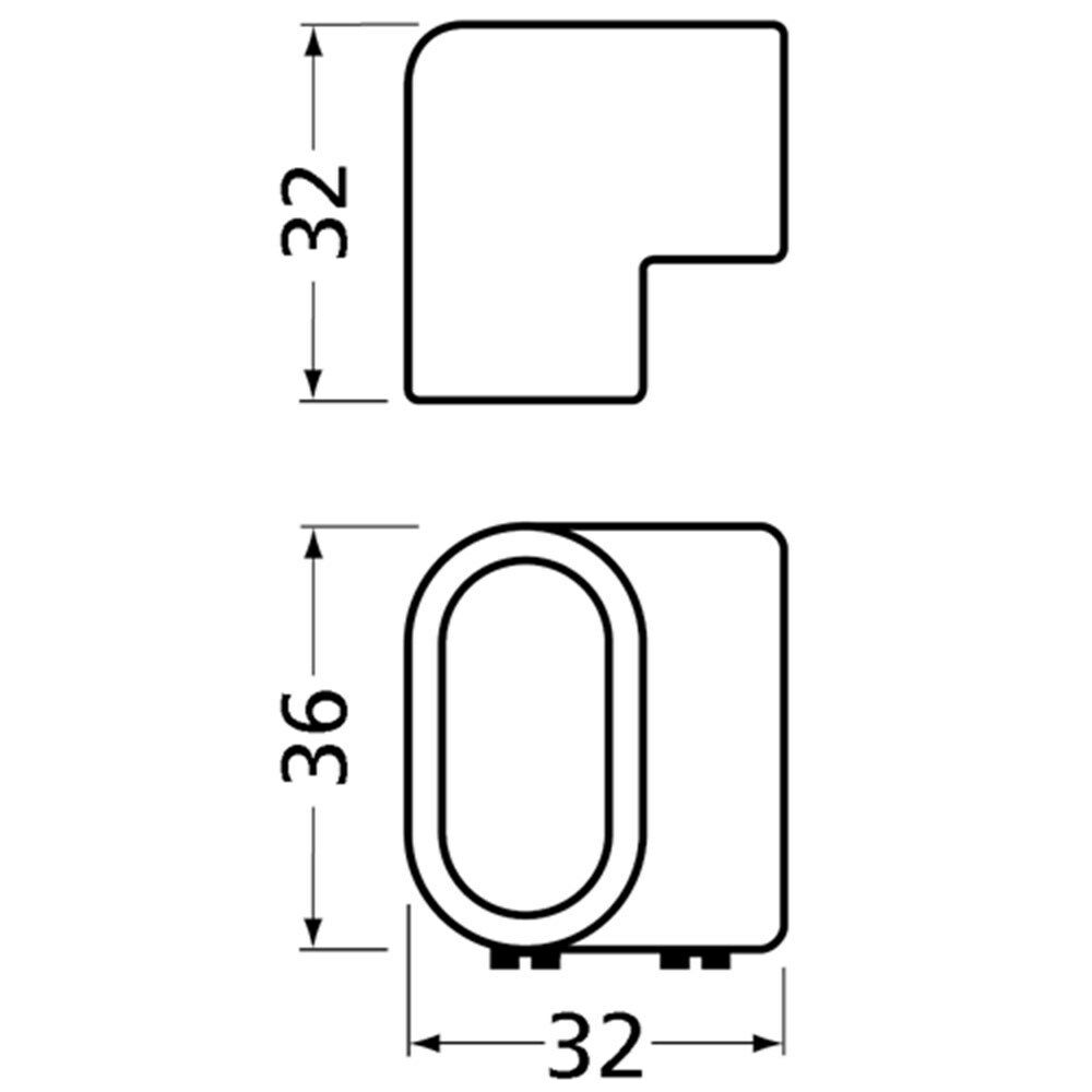 HOEK VERT. V.BUIS 1010 ZWART (1270)