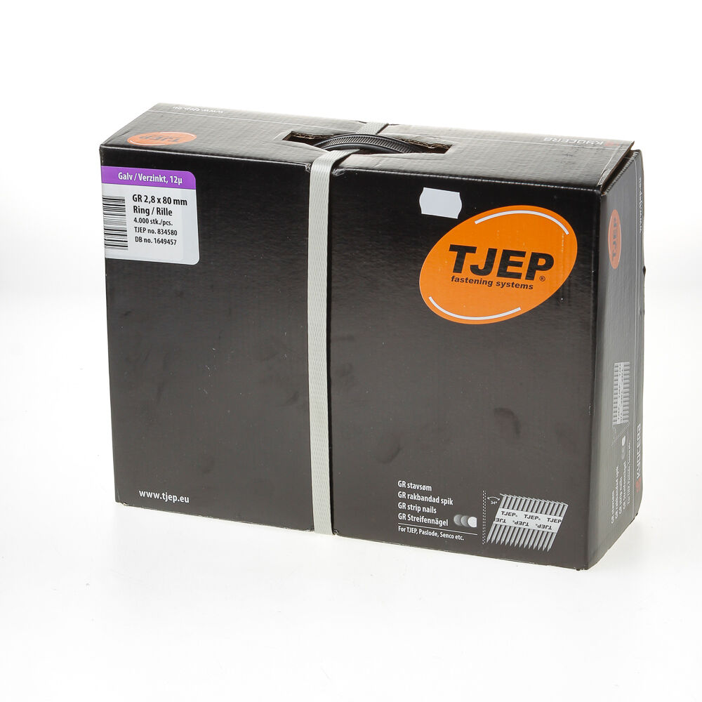 Stripnagel d-kop 2,8x80ring 34gr verz. (4000) afbeelding