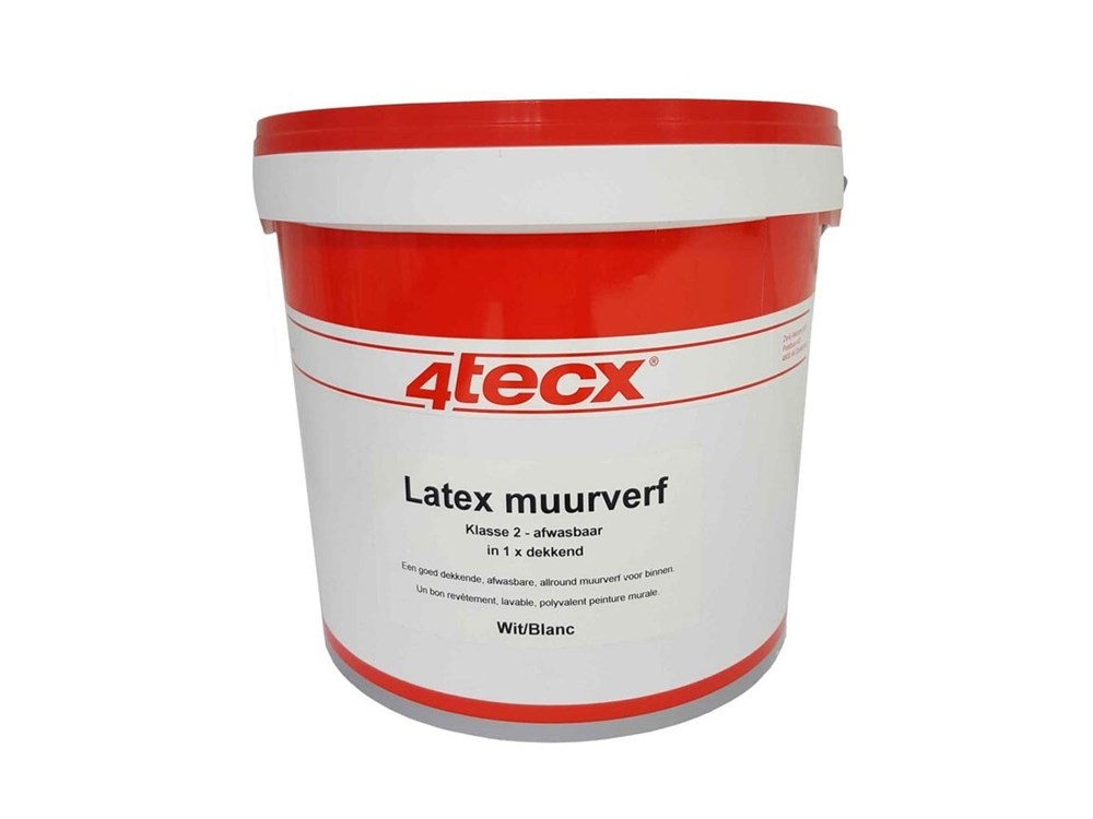 4tecx Muurverf klasse 2 afwasbaar superdek 10ltr