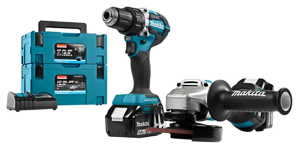 Makita combiset DLX2190TJ1 boren/schroeven/slijpen afbeelding