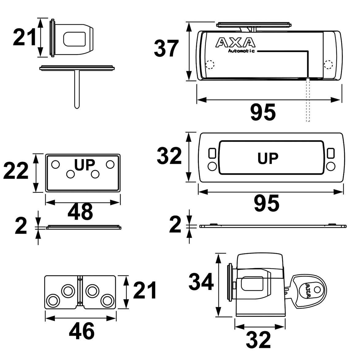 Oplegslot 3016-00-98 wit afbeelding