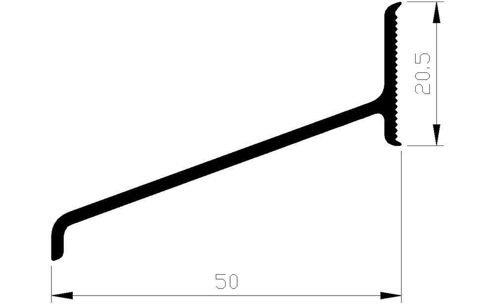 Lekdorpelprofiel 50x12mm (2.5mtr) afbeelding