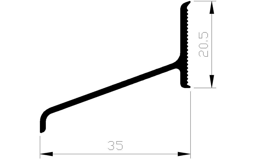 Lekdorpelprofiel GEB/GES 35x21mm (2.5mtr) afbeelding