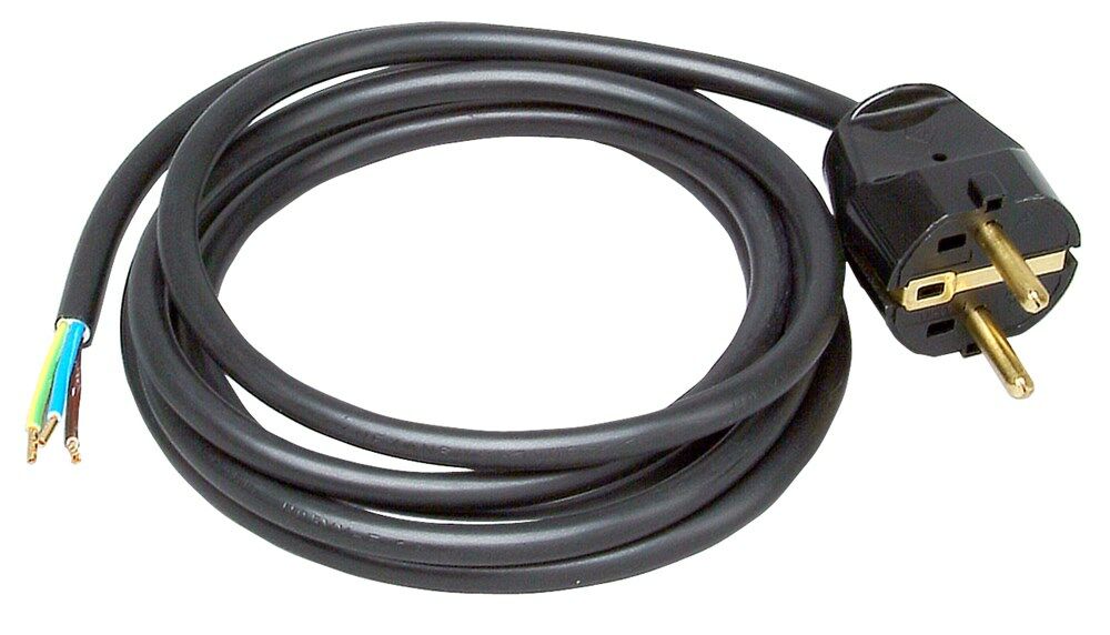 Kopp aansluitsnoer H05VV-F 3G1,0mm2 RA 2mtr zwart afbeelding