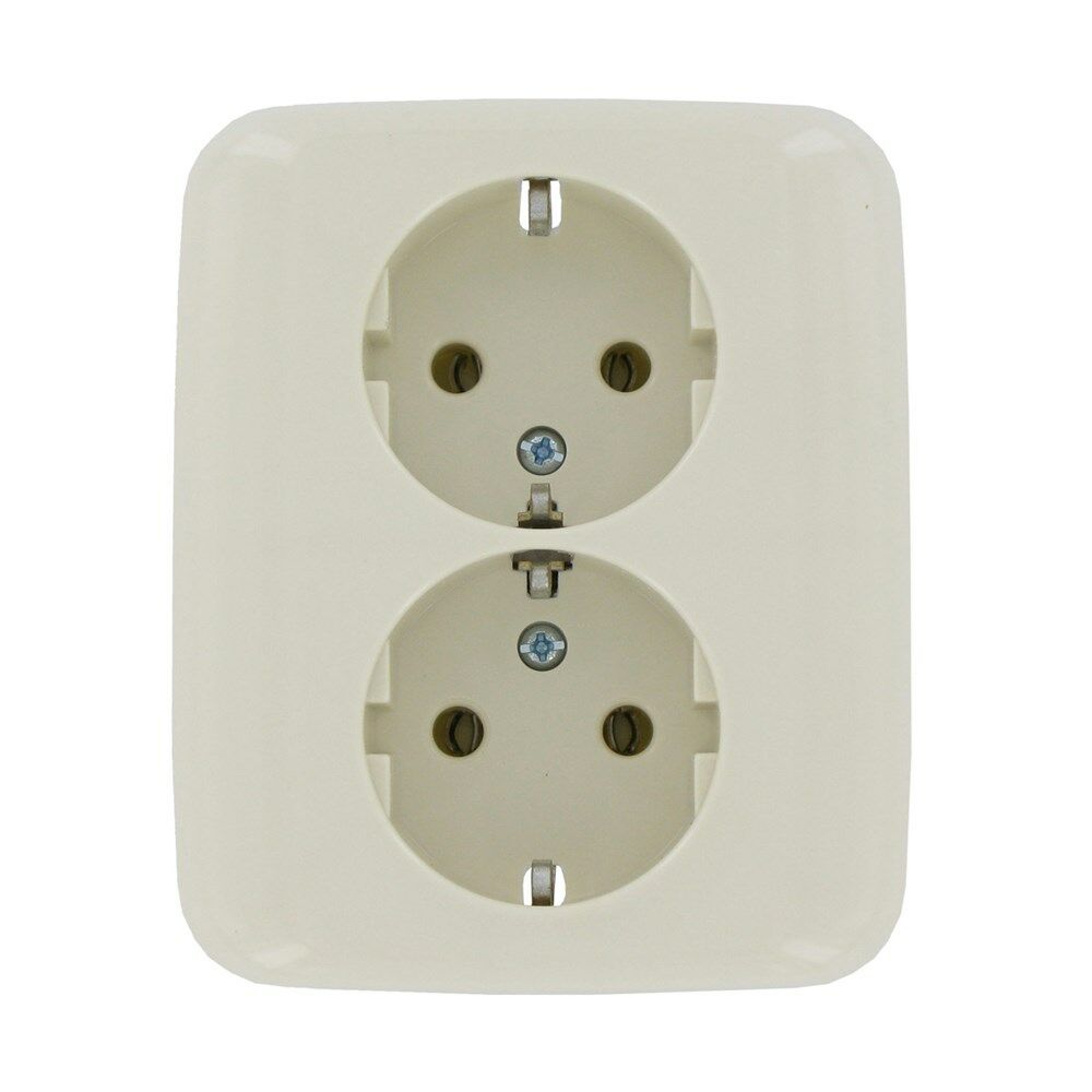 BJ SI Reflex wandcontactdoos 2-voudig RA creme afbeelding