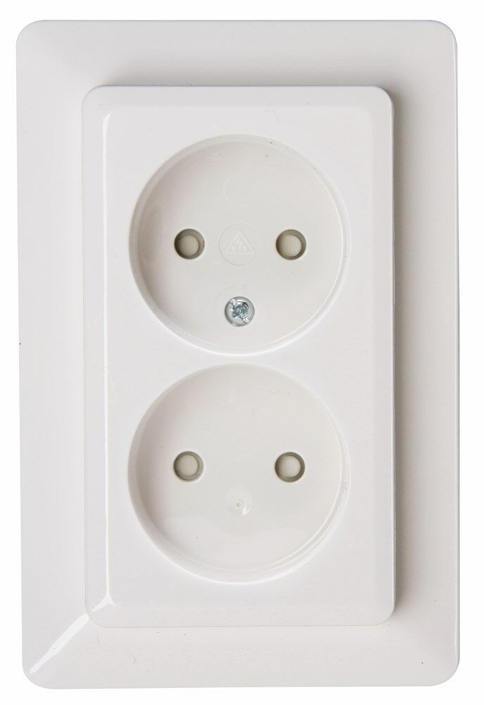 Milano wandcontactdoos 2-voudig KV wit afbeelding