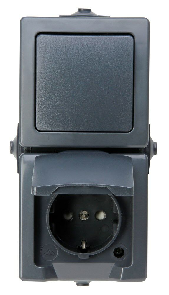 Nautic wisselcombinatie IP44 RA verticaal antraciet afbeelding