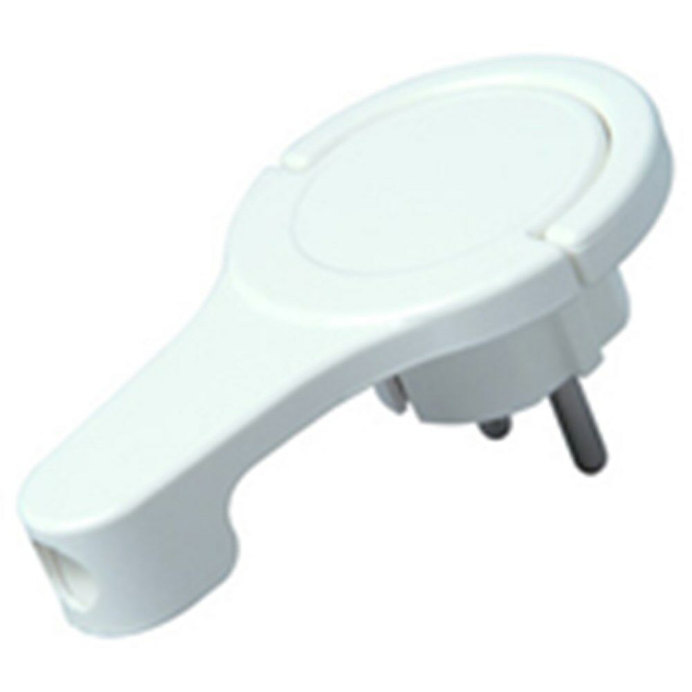 Kopp stekker extra plat (8mm) haaks IP20 arctic wit afbeelding