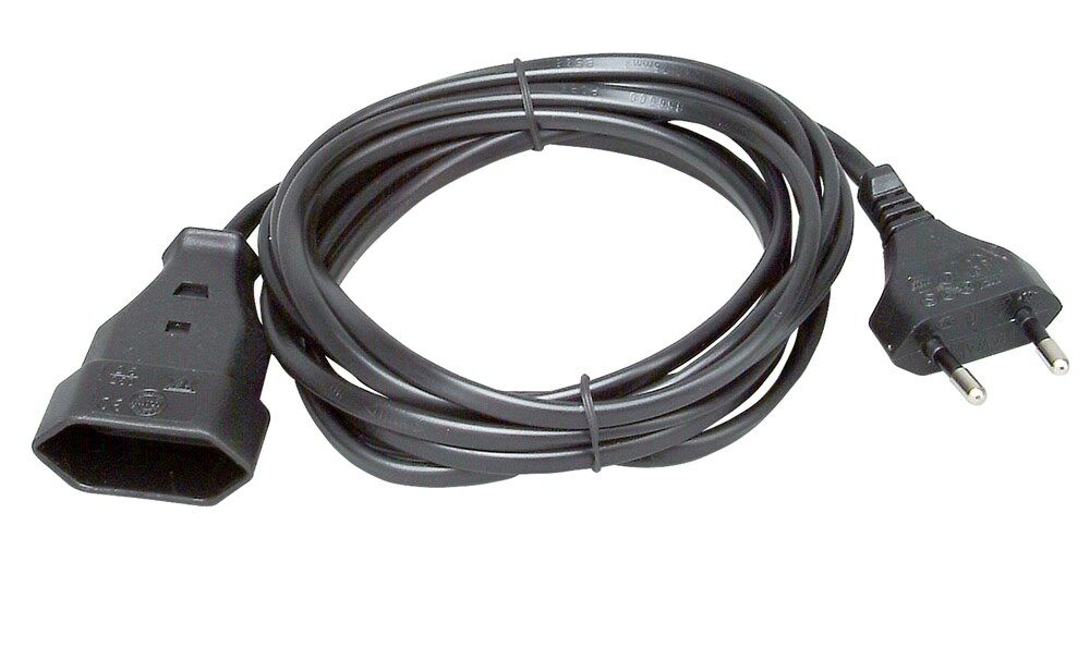 Standard verlengsnoer Euro H03VVH2-F 2G0,75mm2 zwart (3mtr) afbeelding