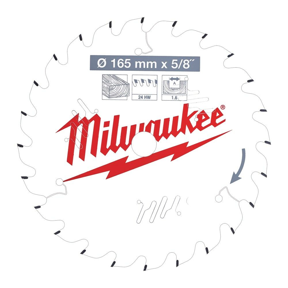 Milwaukee cirkelzaagblad 165x15.87mm Z=24 afbeelding