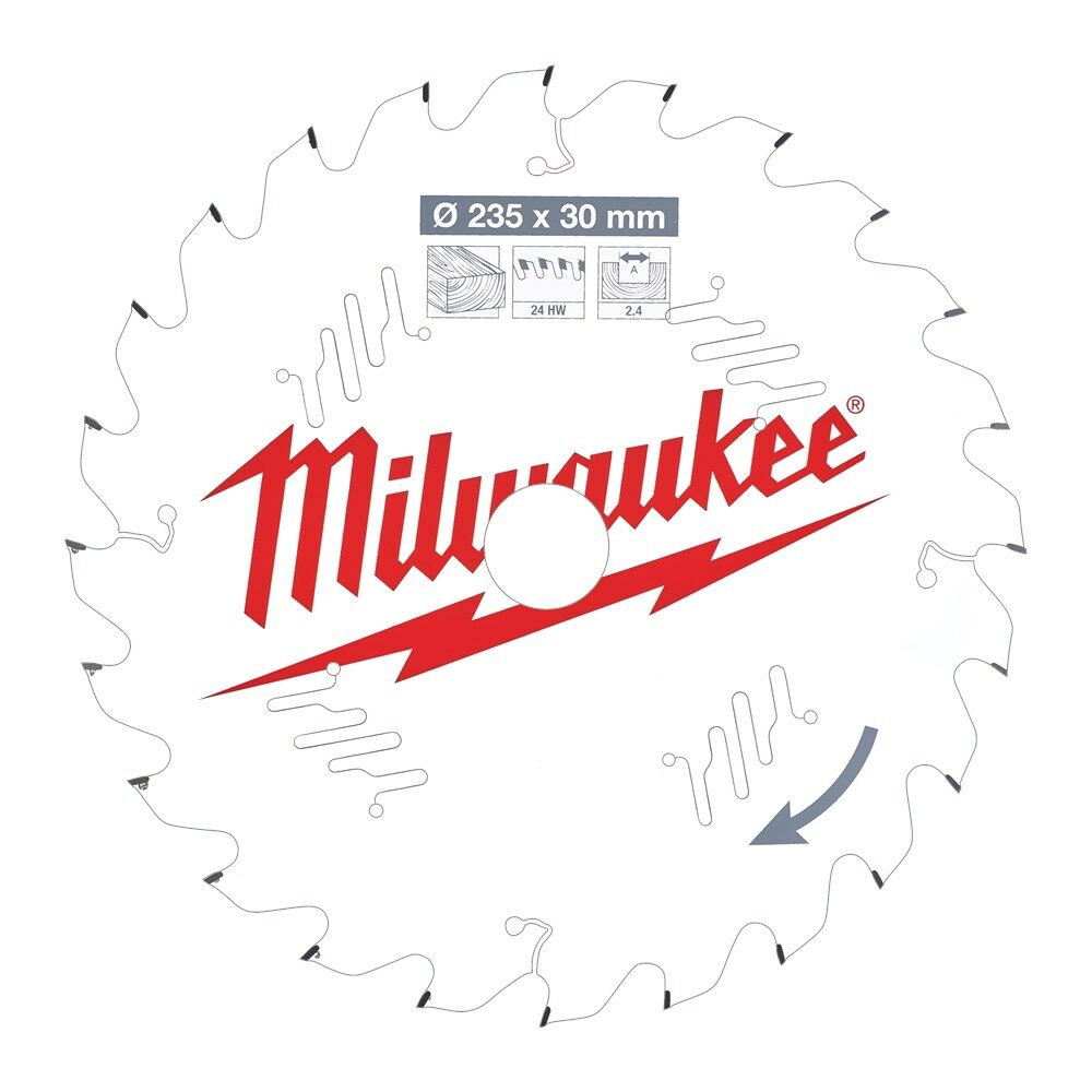 Milwaukee cirkelzaagblad P W 235x30x2,4x24ATB afbeelding