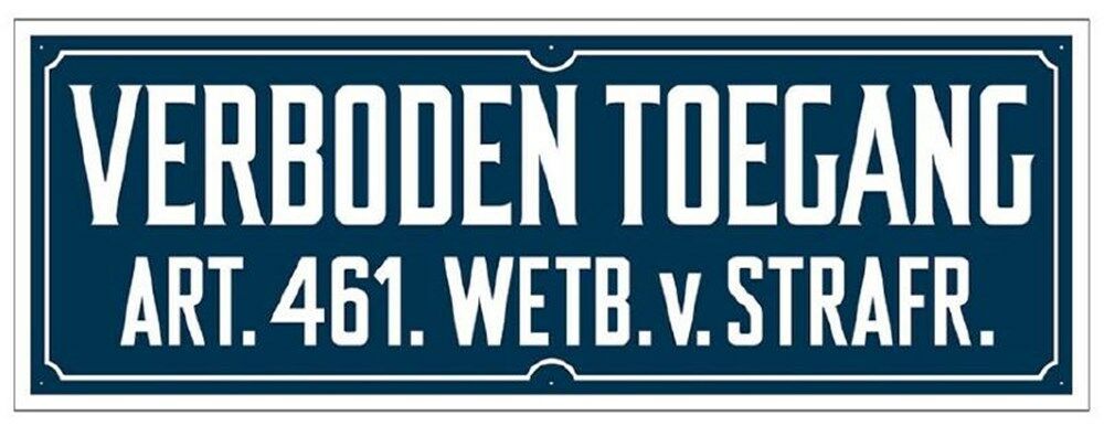 Bord Verboden Toegang 120x350mm rechthoek, hard kunststof afbeelding