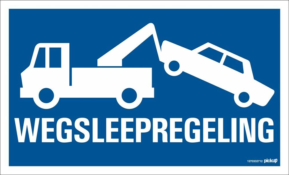 Bord Wegsleepregeling 330x200mm rechthoek hard kunststof afbeelding