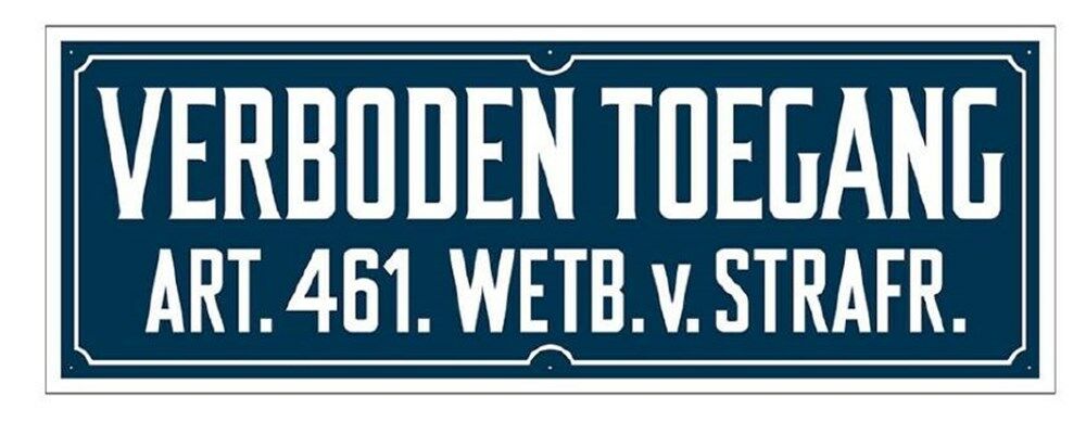Bord Verboden Toegang 200x330mm rechthoek, hard kunststof afbeelding