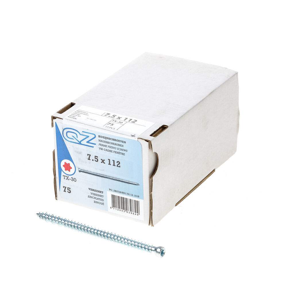 Kozijnschroef QZ geg 7.5x112 ck t25 afbeelding