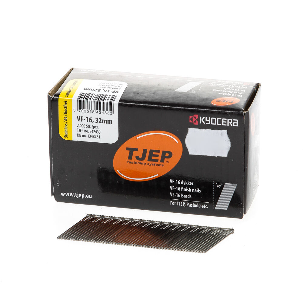 Brad 16G 1.6mm l= 32mm schuin RVS (2000) afbeelding