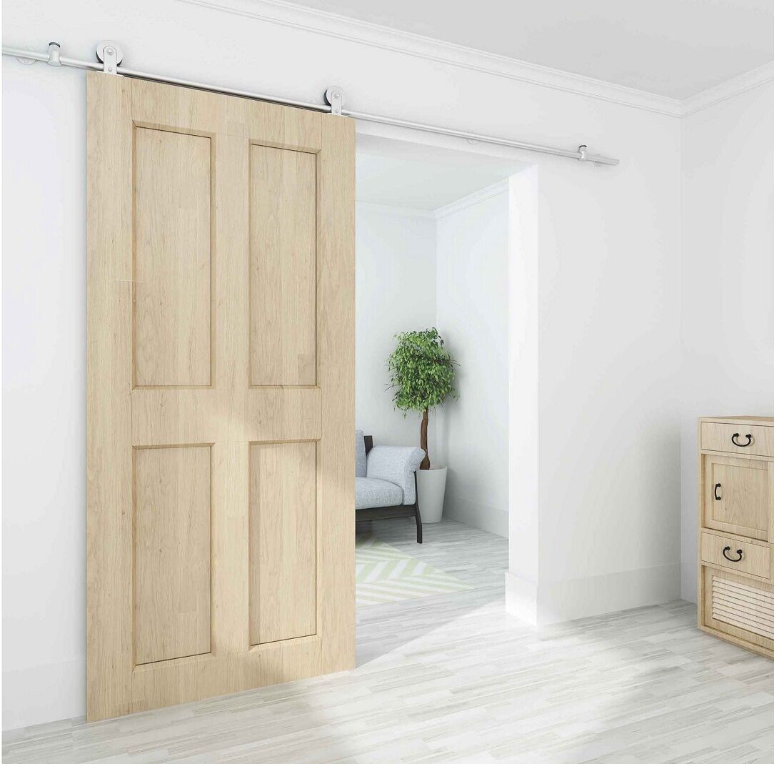 Schuifdeurset &apos;Sem&apos; rvs 2 mtr. met softclose afbeelding