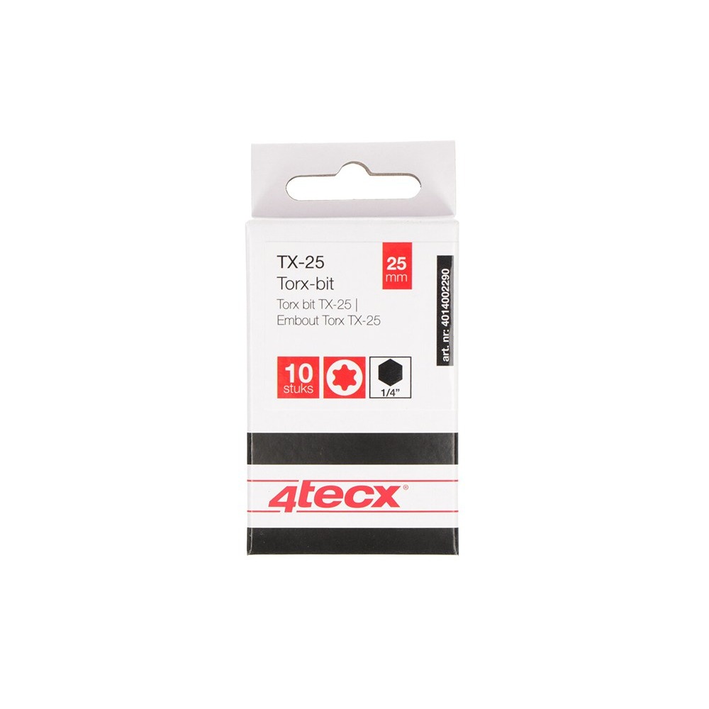 4tecx Torx-bit Tx-25 25mm Impact 10 stuks