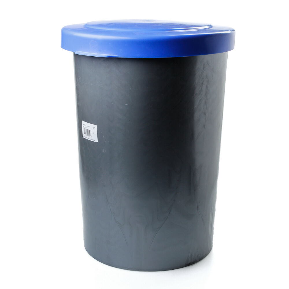 Afvalbak grijs m.blauw deksel 55ltr afbeelding