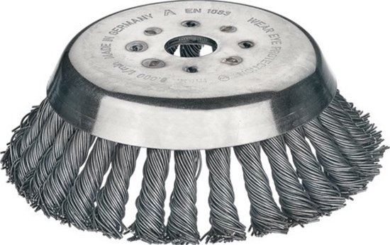 Staaldraadborstel d. 180Â mm draaddikte 0,5Â mm staal 14Â mm gat 20Â mm 8.000Â omw/mi