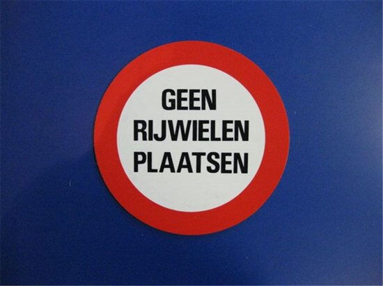 BORD GEEN RIJWIELEN PLAATSEN afbeelding