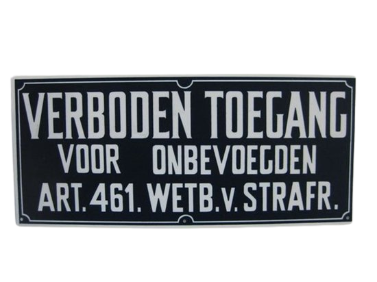 BORD PLAST.VERB.TOEGANG ONBEV. afbeelding