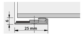 Sponningprofiel uitv.250 2400mm 30/60 brandw afbeelding