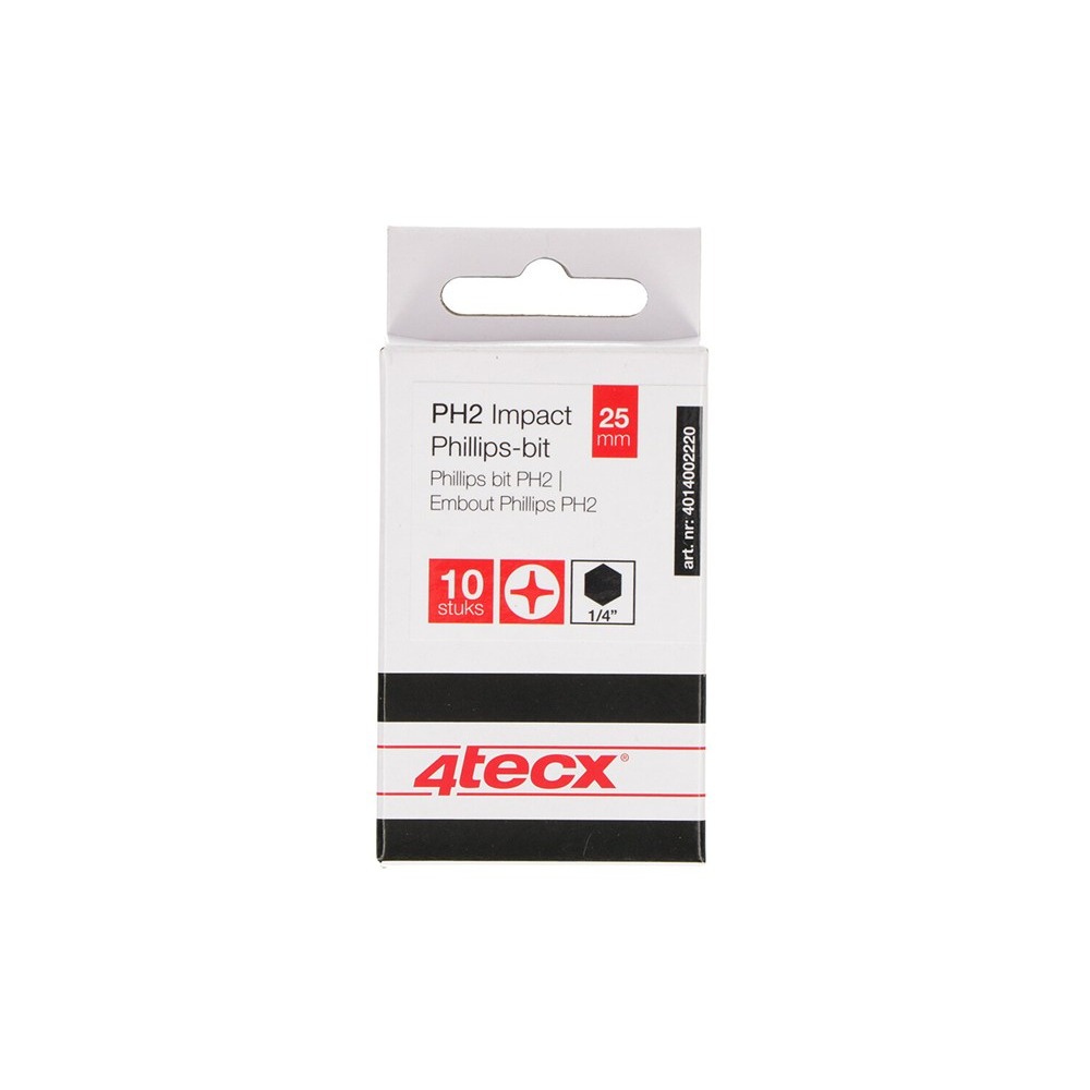 4tecx Phillips-bit PH2 25mm Impact 10 stuks