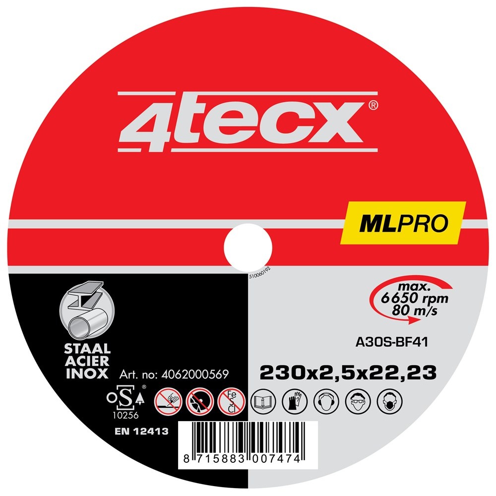 4tecx Doorslijpschijf Mega-Line A30S BF41 180 x 2,5 x 22,23mm