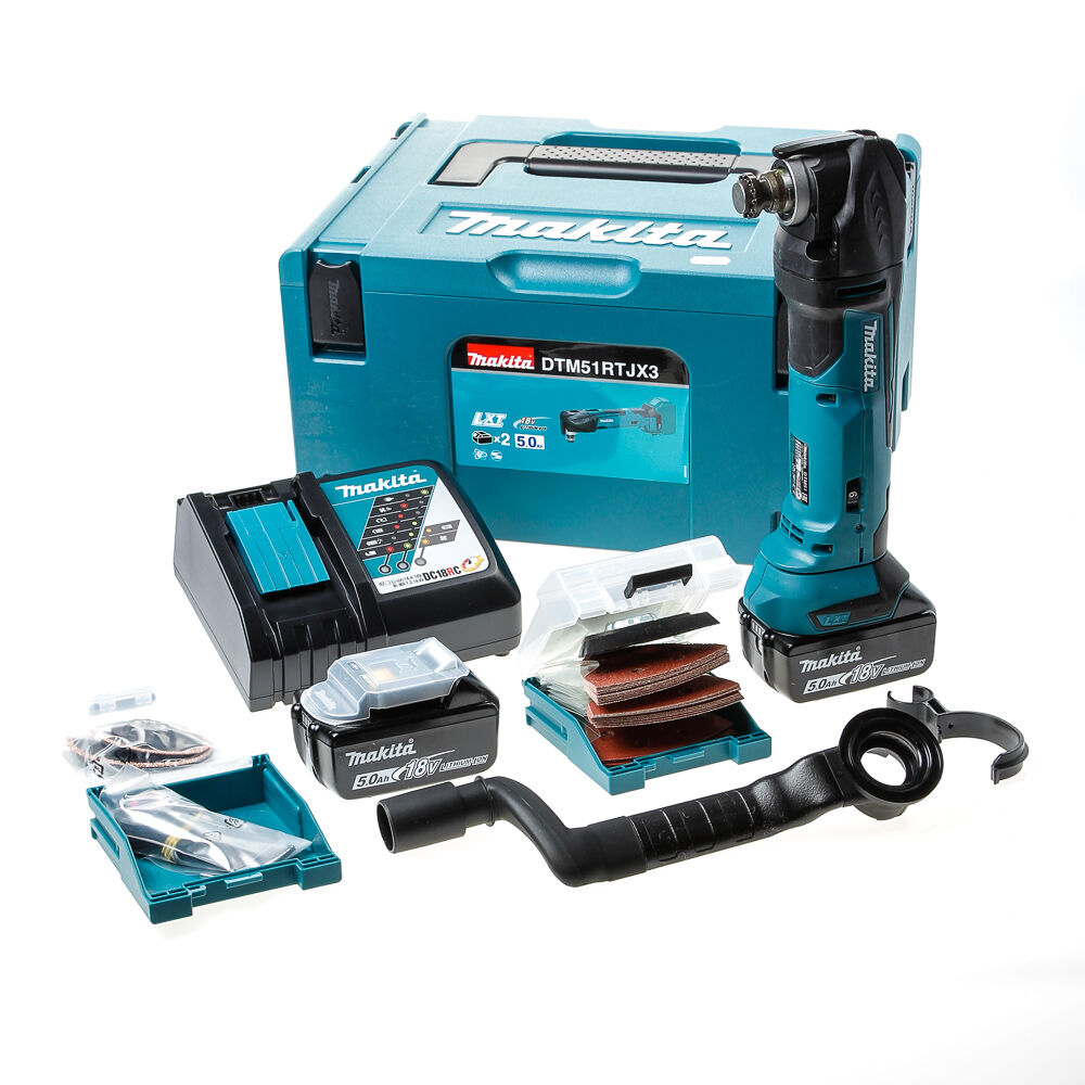 Makita multitool dtm51rtjx 18V 5.0ah(2) afbeelding