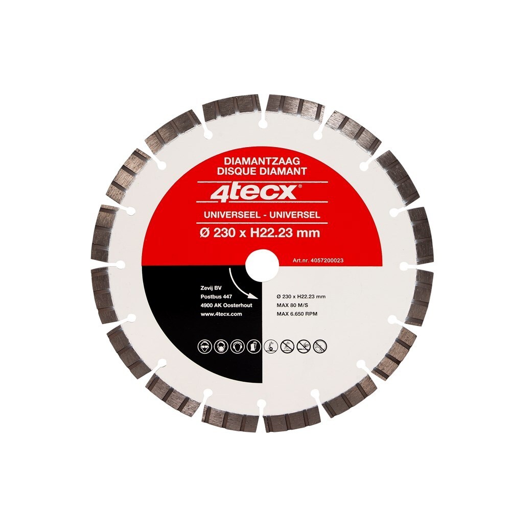 4tecx Diamantzaagblad universeel turbo geluidsarme kern 115 x 22mm afbeelding
