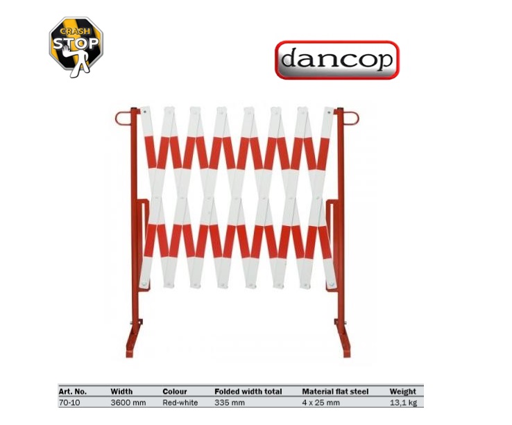 Scherengitter L3600xH1000mm m.StandfuÃ rot/weiÃ