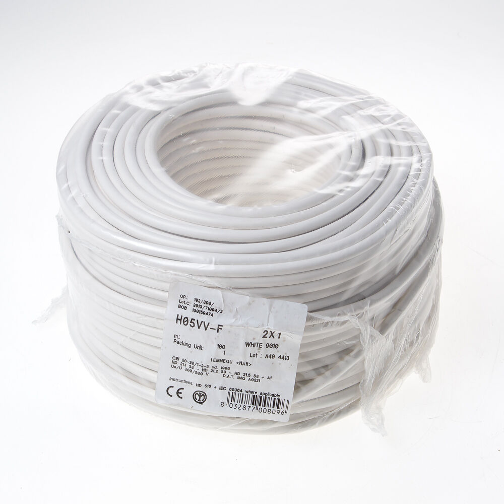 Rondsnoer vmvl wit 2x1.0 afbeelding