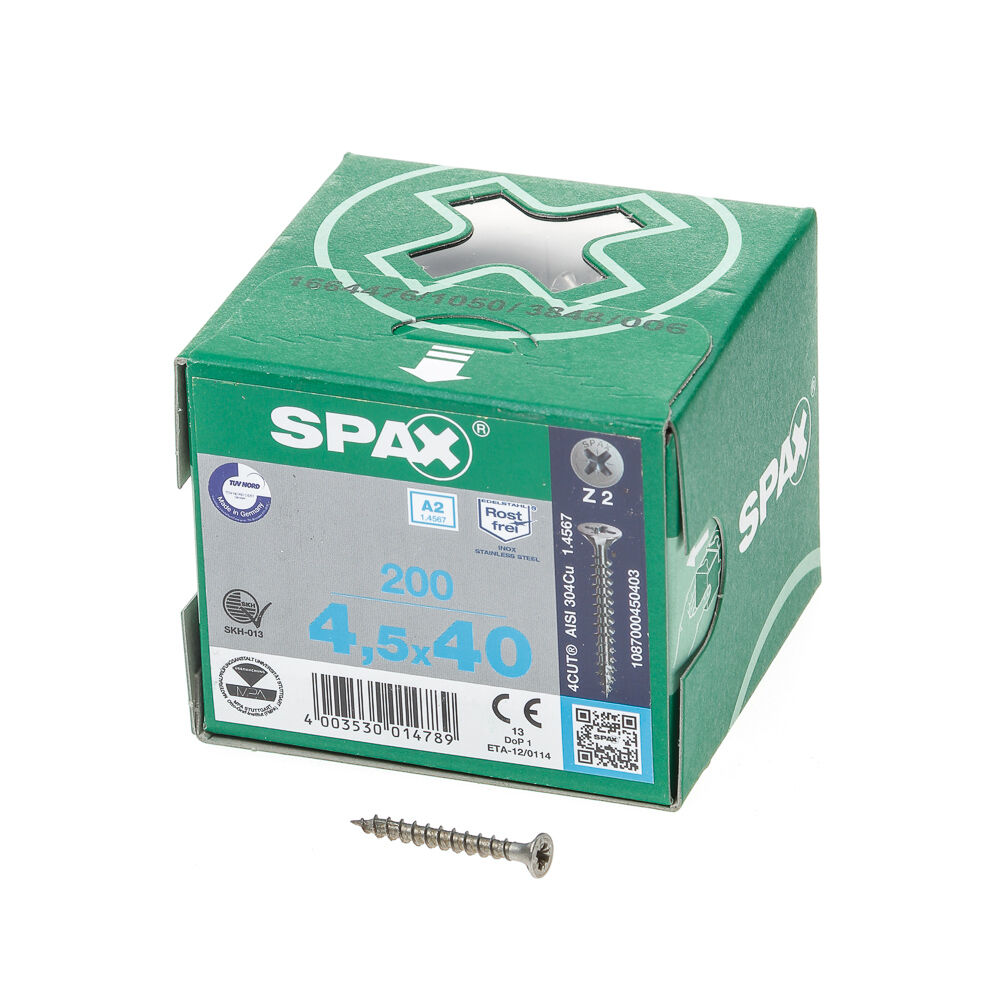 Spax pk pozi rvs 4,5x40(200)