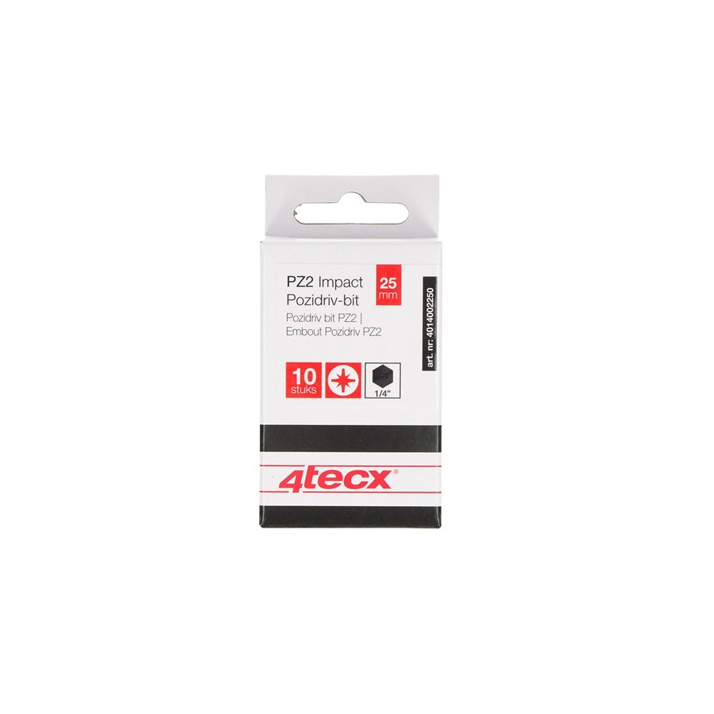 4tecx Pozidriv-bit PZ2 25mm Impact 10 stuks