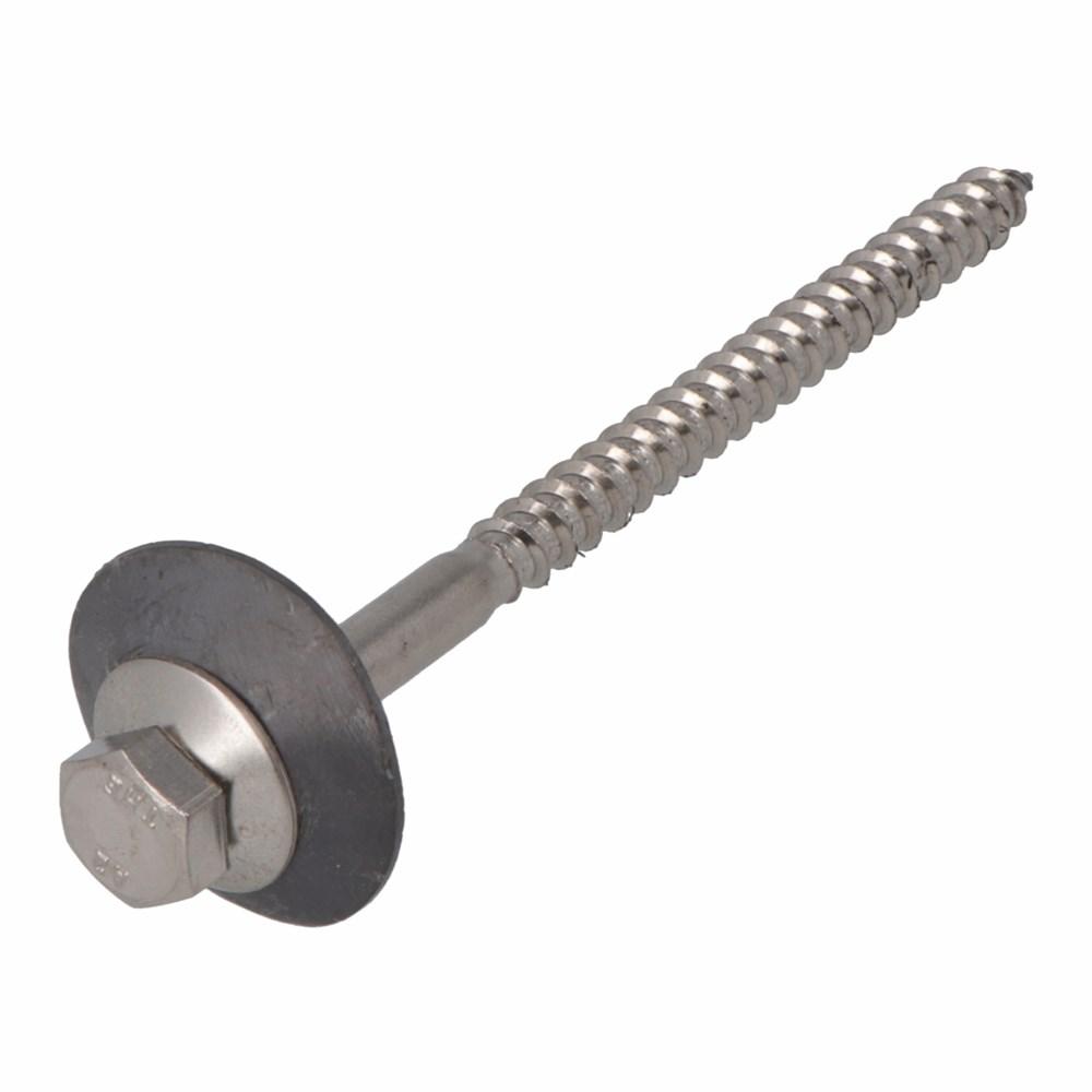 houtdraadbout rvs 7 x150 mm (din 571)aangerin afbeelding