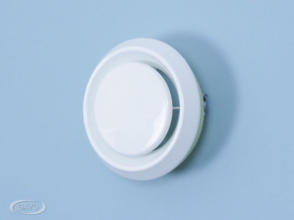 Afzuigventiel rond kunststof wit buis 100 mm