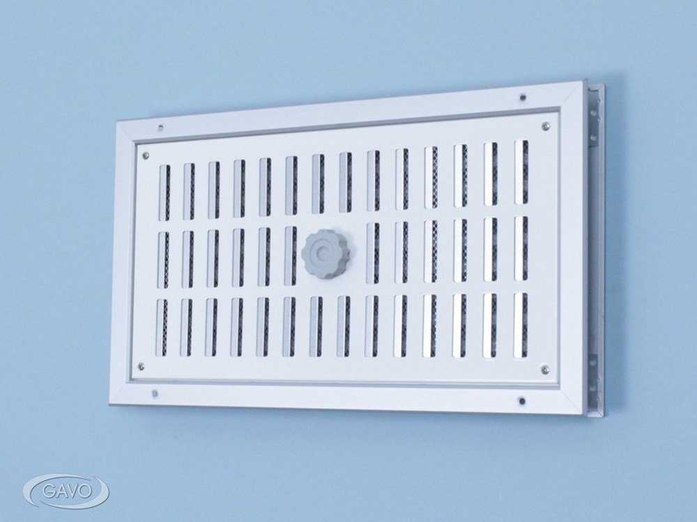 Deurrooster aluminium afsluitbaar geanodiseerd / wit RAL 9010