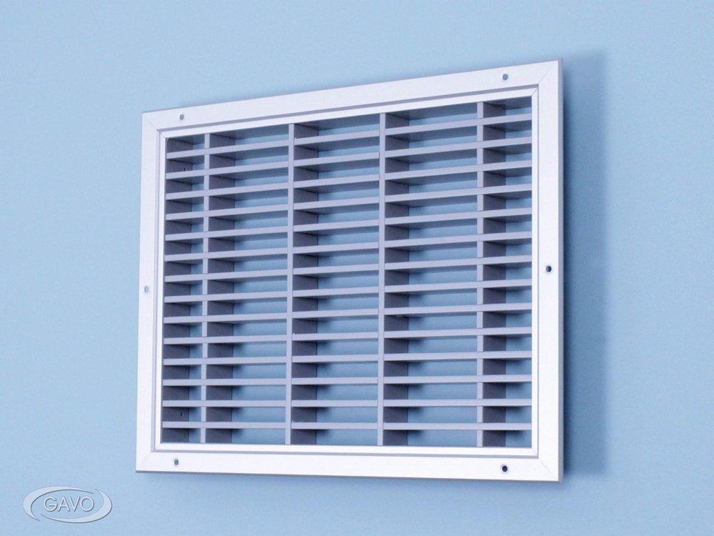 Lamellenrooster brandwerend geanodiseerd kader grijze lamellen