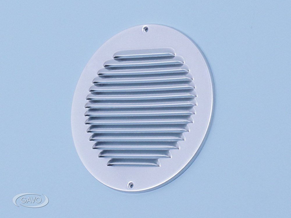 Schoepenrooster rond aluminium alu-kleur RAL 9006