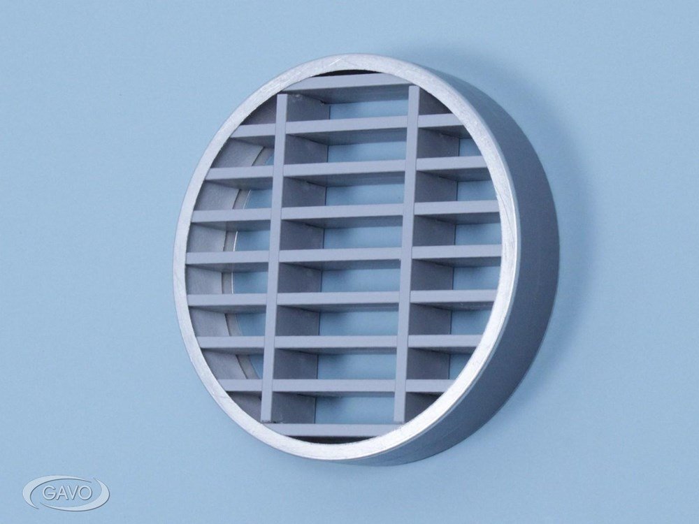 Lamellenrooster brandwerend rond grijs