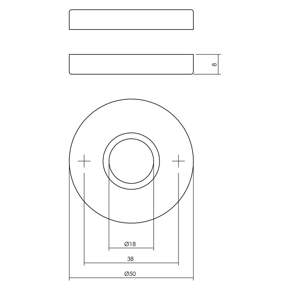 Rozetten messing verdekt ø50x8mm messing zwart afbeelding