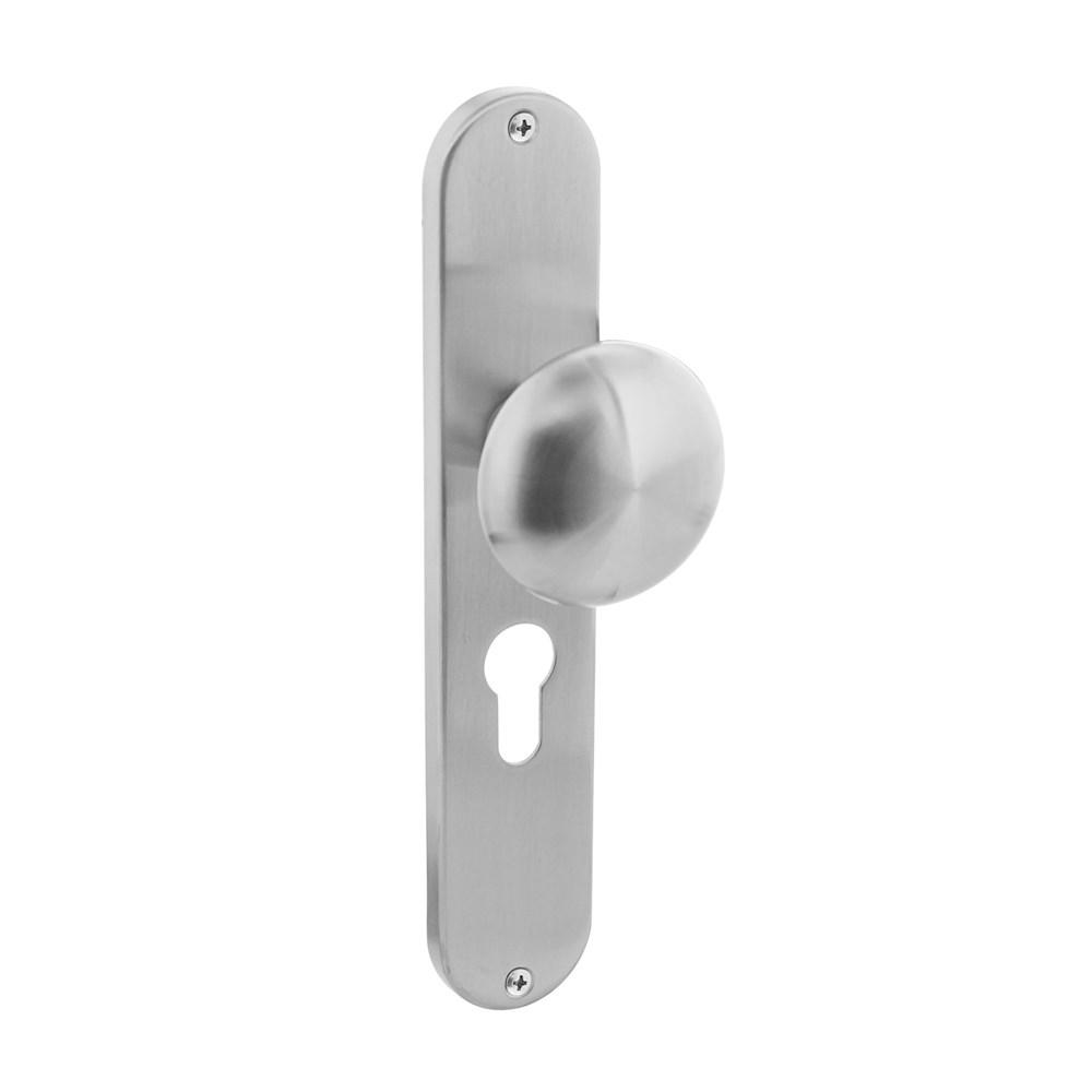 Knop padd. schild PC 55 mm rvs geborst. afbeelding