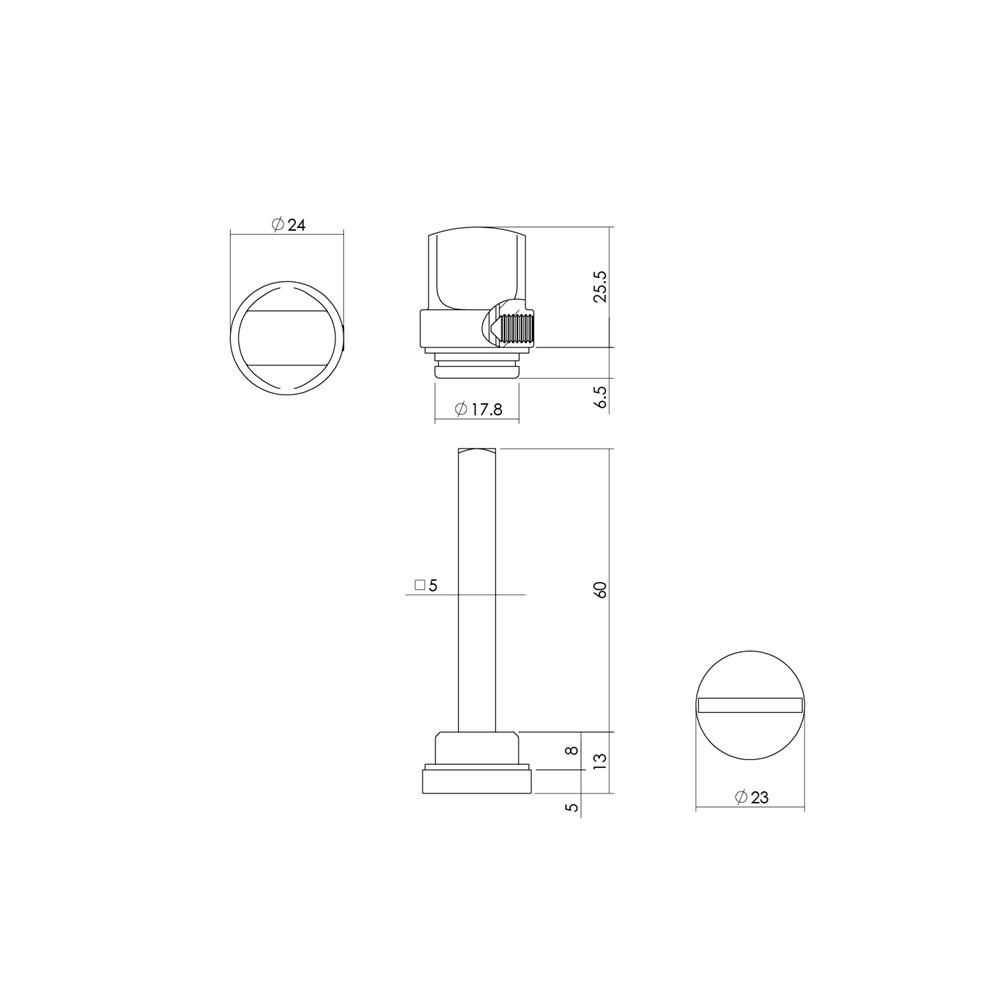 WC-olive los 5mm nikkel mat afbeelding