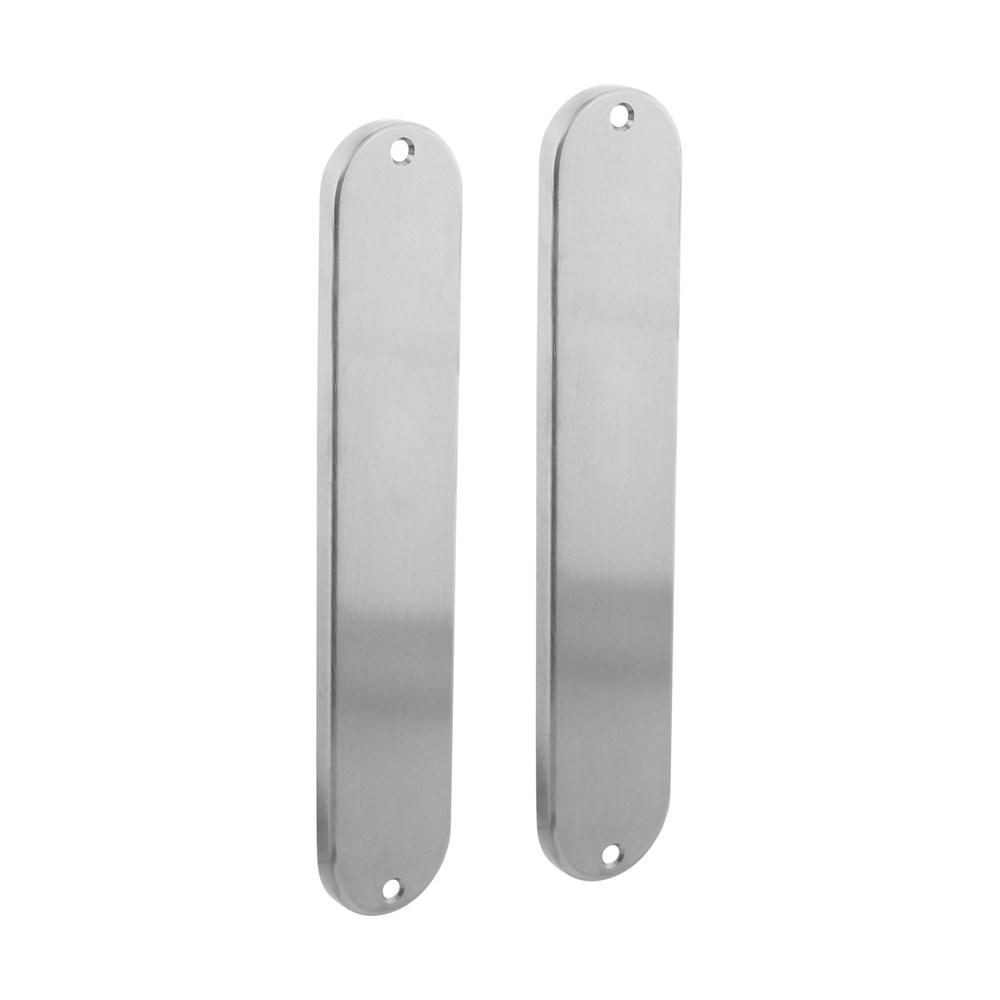 Langschild ovaal 220x41mm geheel blind RVS afbeelding