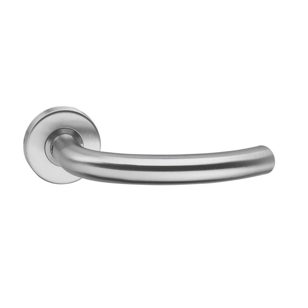 Gatdeel half rond op rozet met ring met veer RVS afbeelding