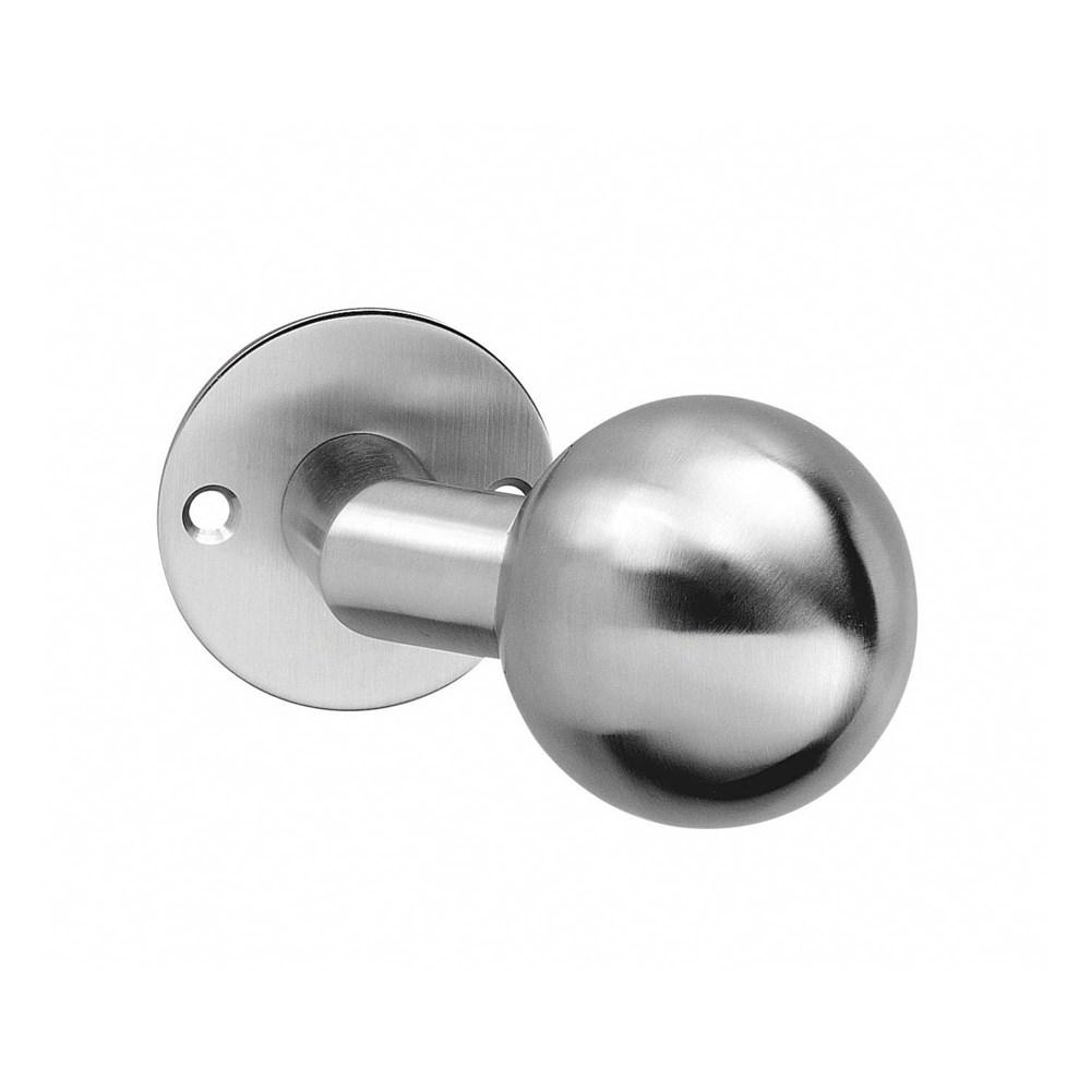 Intersteel Knop bol/schuin vast op rozet plat 2mm RVS
