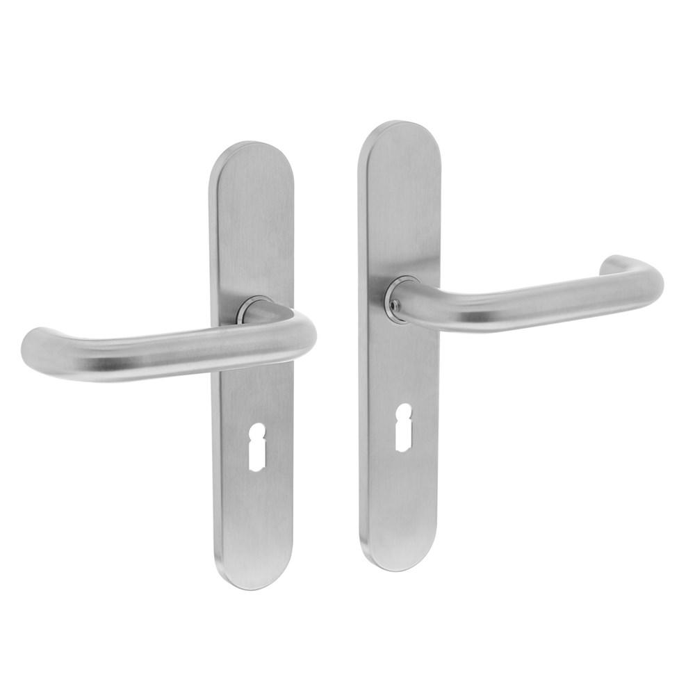 Deurkr.Rond schild sl.gat 56 mm rvs geborst. afbeelding